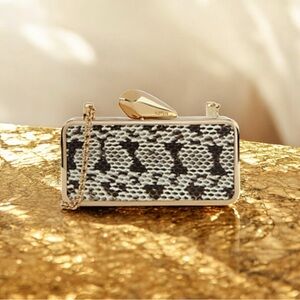 KOTUR Get Smart Minaudiere Snakeskin Evening Bag